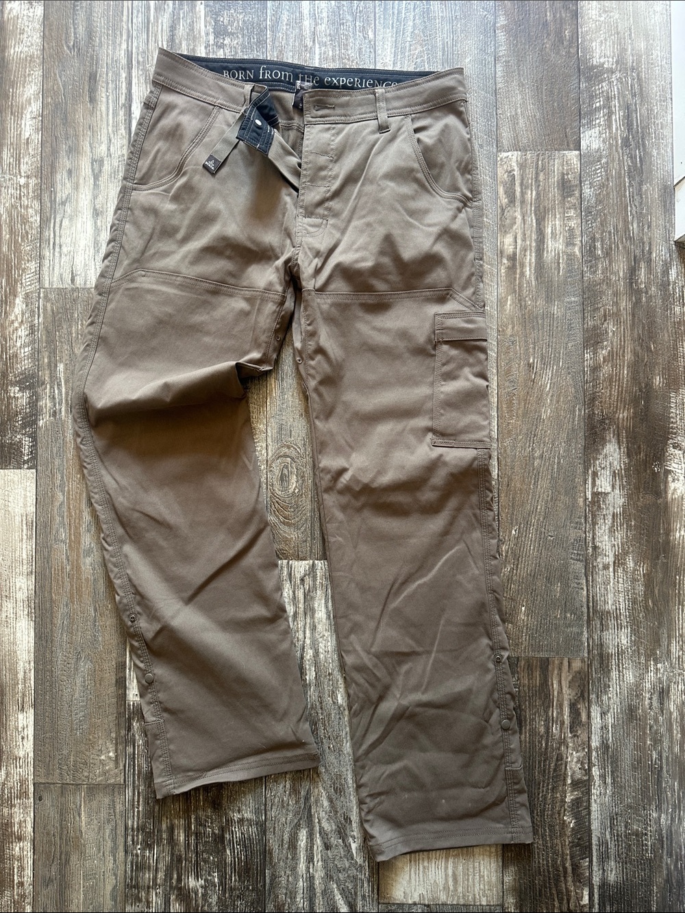 Prana Men's Olive Brown Cargo Pants with Utility Pockets